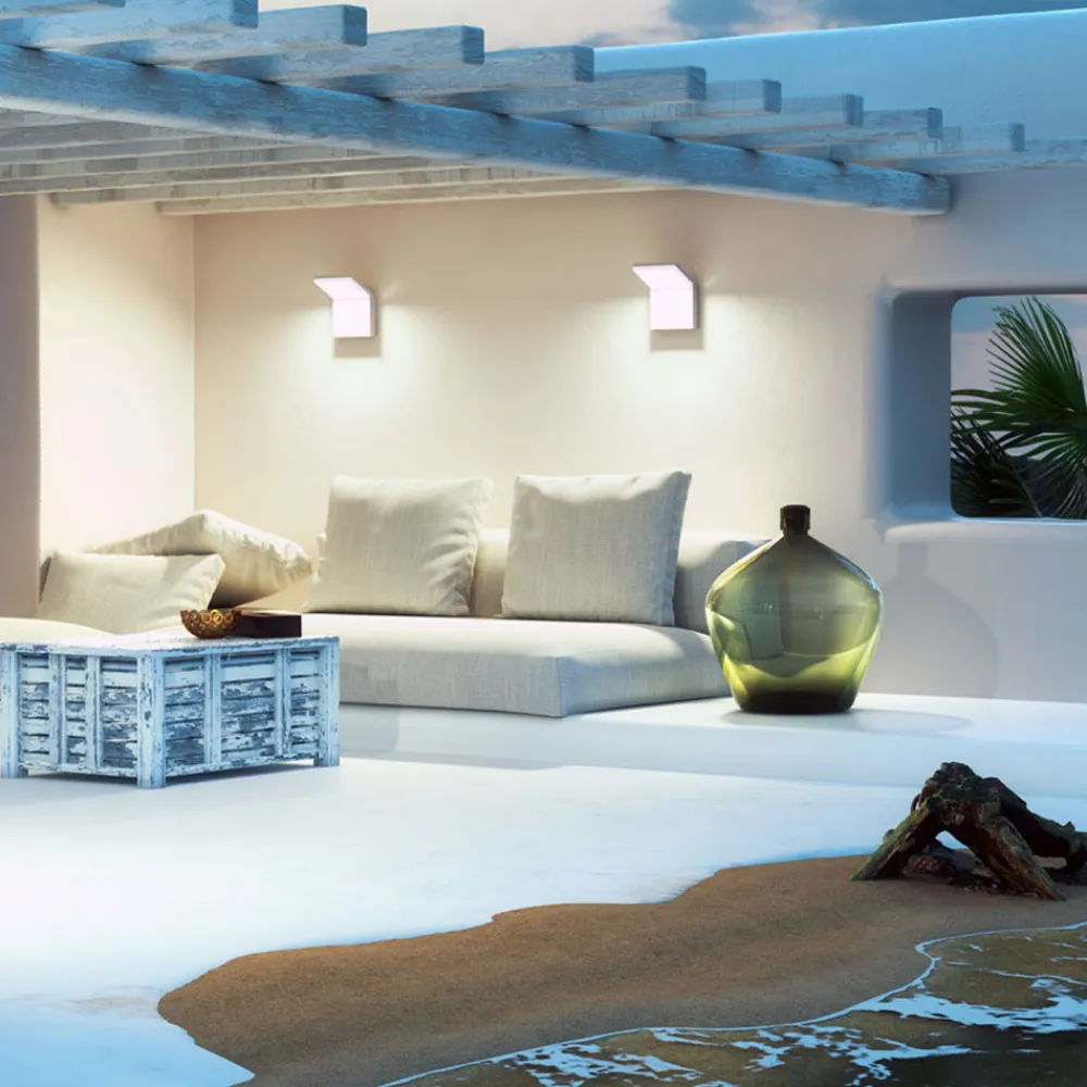 Viadurini Lighting Garten-Wandlampen-18W LED Flutlicht Außenwandleuchte aus weißem oder schwarzem Aluminium - Nerea