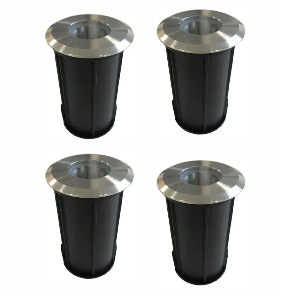 Viadurini Lighting Gartenlampion-2W Outdoor Runder LED-Bodenstrahler aus Edelstahl 316, 4 Stück - Solina