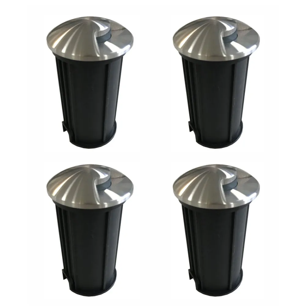 Viadurini Lighting Gartenlampion-2W Runder LED-Strahler für den Außenbereich aus Edelstahl, 4 Stück - Mayor