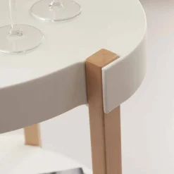 Viadurini Living Küchenzubehör-Wagen aus Buchenholz und Polypropylen weiß mit Rollen Pineto