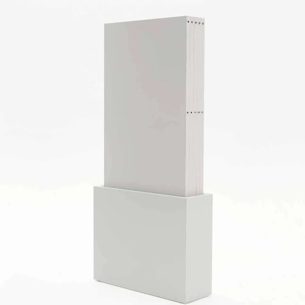 Viadurini Living Ausziehbarer Konsolentisch-Wagen für Einlegeplatten weiß offenporig Columbus