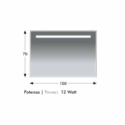 Viadurini Bathroom Badspiegel-Wand Badezimmerspiegel mit Rahmen aus ähnlichem Aluminium Made in Italy - Tobi