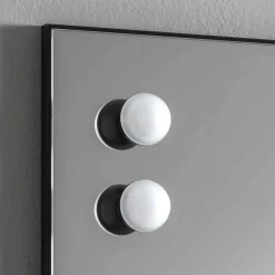 Viadurini Bathroom Badspiegel-Wand Badezimmerspiegel mit 2 Glühbirnen und schwarzem Rahmen Made in Italy - Rahmen