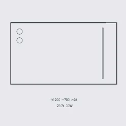 Viadurini Bathroom Badspiegel-Wand Badezimmerspiegel mit 2 Glühbirnen und schwarzem Rahmen Made in Italy - Rahmen