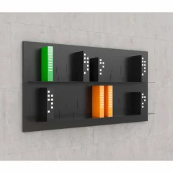 Mabele Moderne Design Bücherregale-Wand Bücherschrank vom Design Maße 130x70 , modell Skyline, handgefertigt