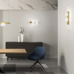 Viadurini Lighting Moderne Wandleuchten-Wand- oder Deckenleuchte aus Aluminium und weißem mundgeblasenem Glas - Alma