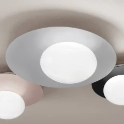 Viadurini Lighting Moderne Wandleuchten-Wand- oder Deckenleuchte aus Aluminium, Metall und weißem Glas - Luma