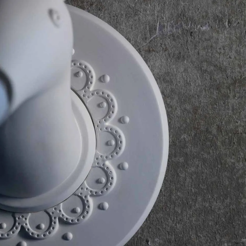 Viadurini Lighting Design Wandleuchten-Wandapplikation in Mattweiß Keramik Modernes Design in Cervo - Memento