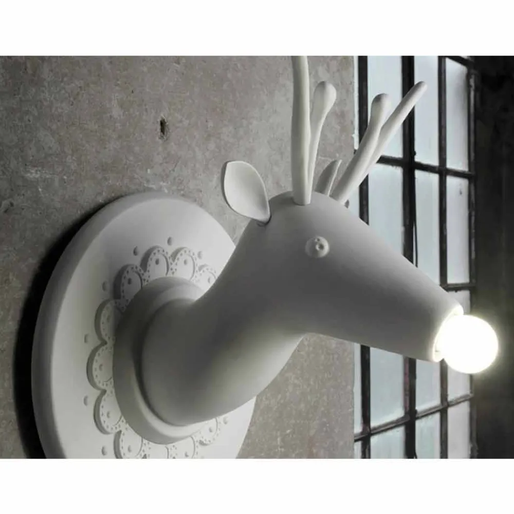 Viadurini Lighting Design Wandleuchten-Wandapplikation in Mattweiß Keramik Modernes Design in Cervo - Memento