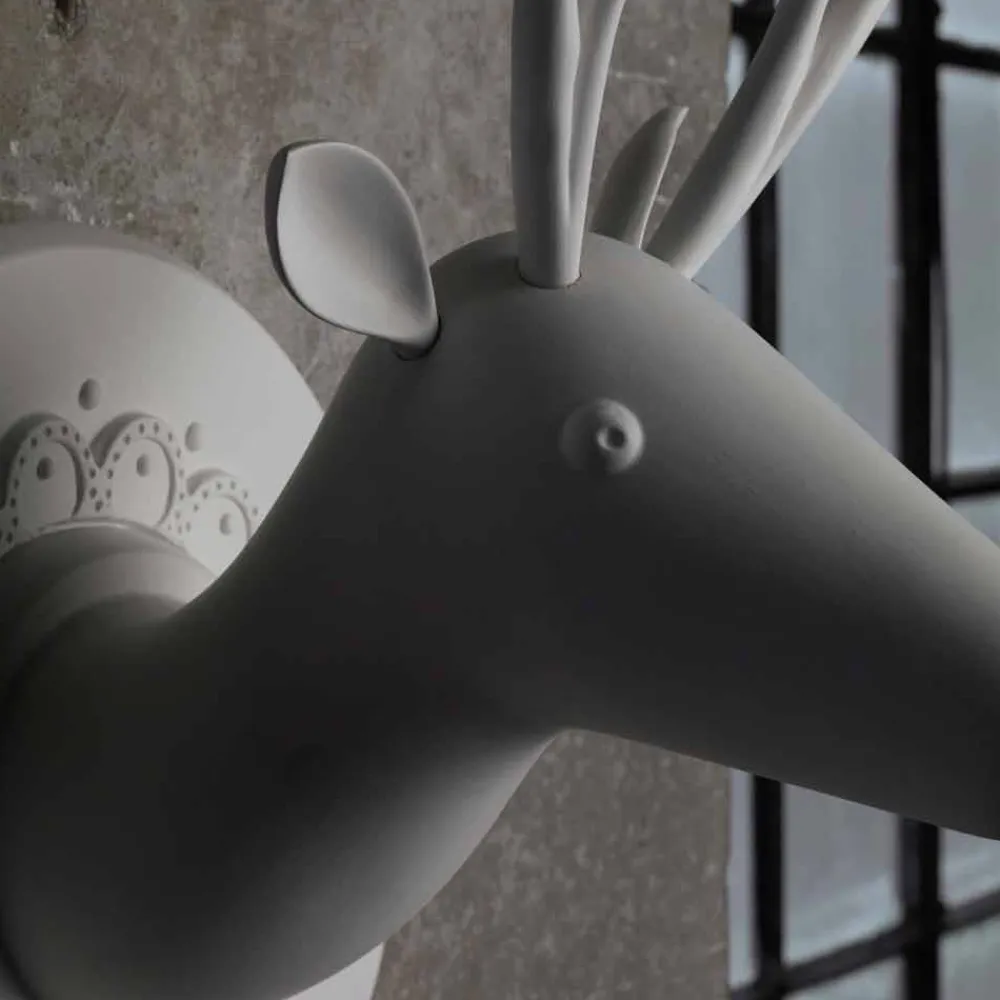 Viadurini Lighting Design Wandleuchten-Wandapplikation in Mattweiß Keramik Modernes Design in Cervo - Memento