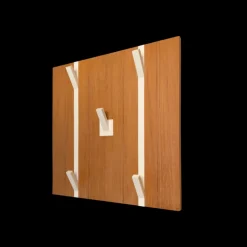 Viadurini Decor Wandgarderobe-Wandaufhänger aus Teakholz mit 5 Aufhängern aus Corian Made in Italy - Appiccio