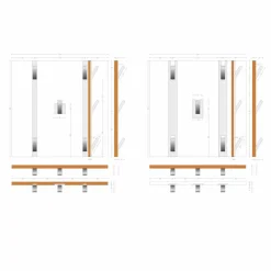 Viadurini Decor Wandgarderobe-Wandaufhänger aus Teakholz mit 5 Aufhängern aus Corian Made in Italy - Appiccio