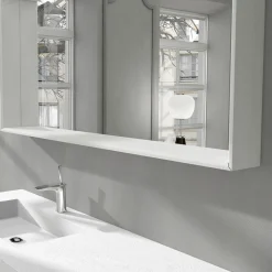 Viadurini Bathroom Wandspiegel-Wand-Badezimmerspiegel mit LED-Licht und Holzrahmen Made in Italy - Geppio