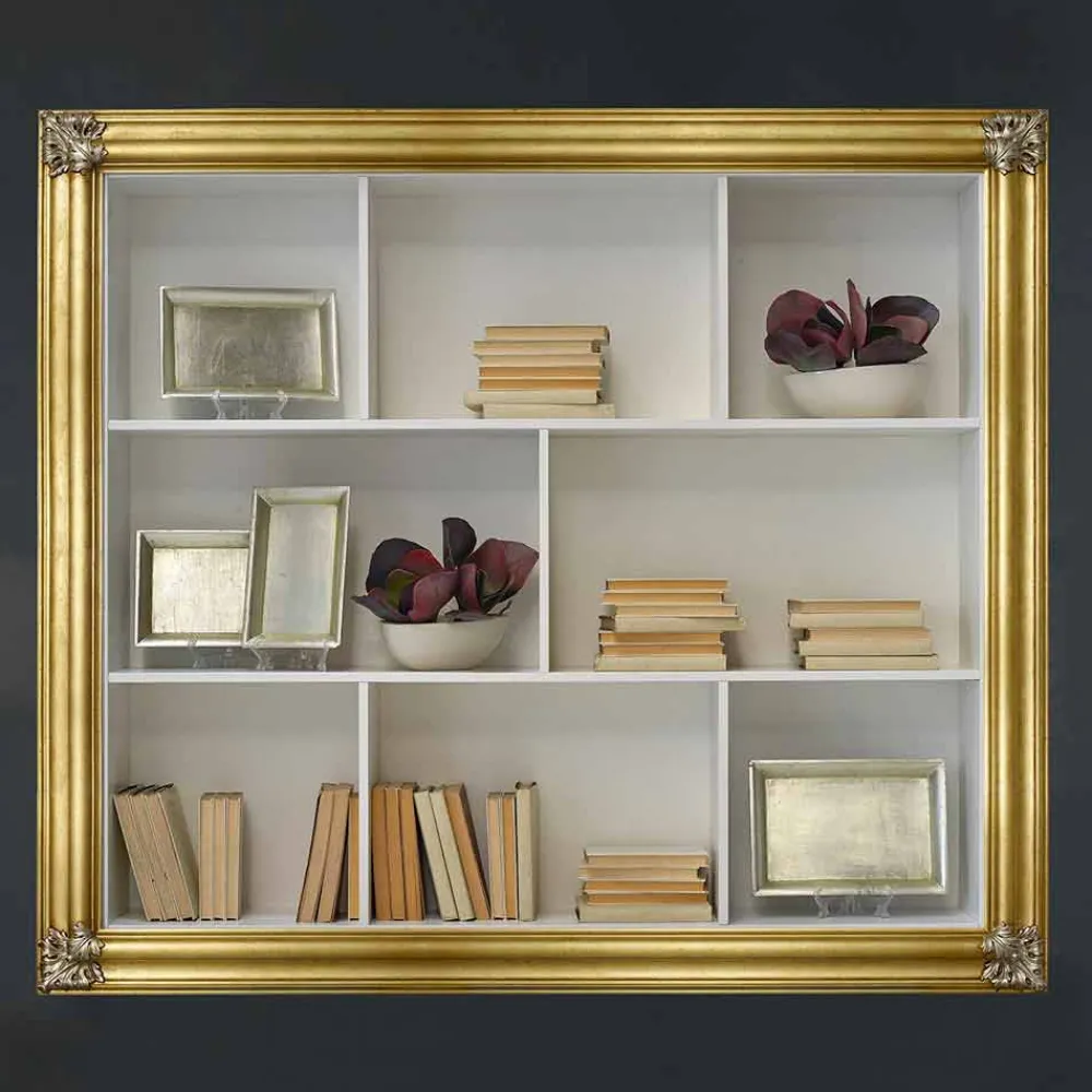 Viadurini Living Tv-Möbel-Wand-Bücherregal aus Gelotonholz hergestellt in Italien Giulio