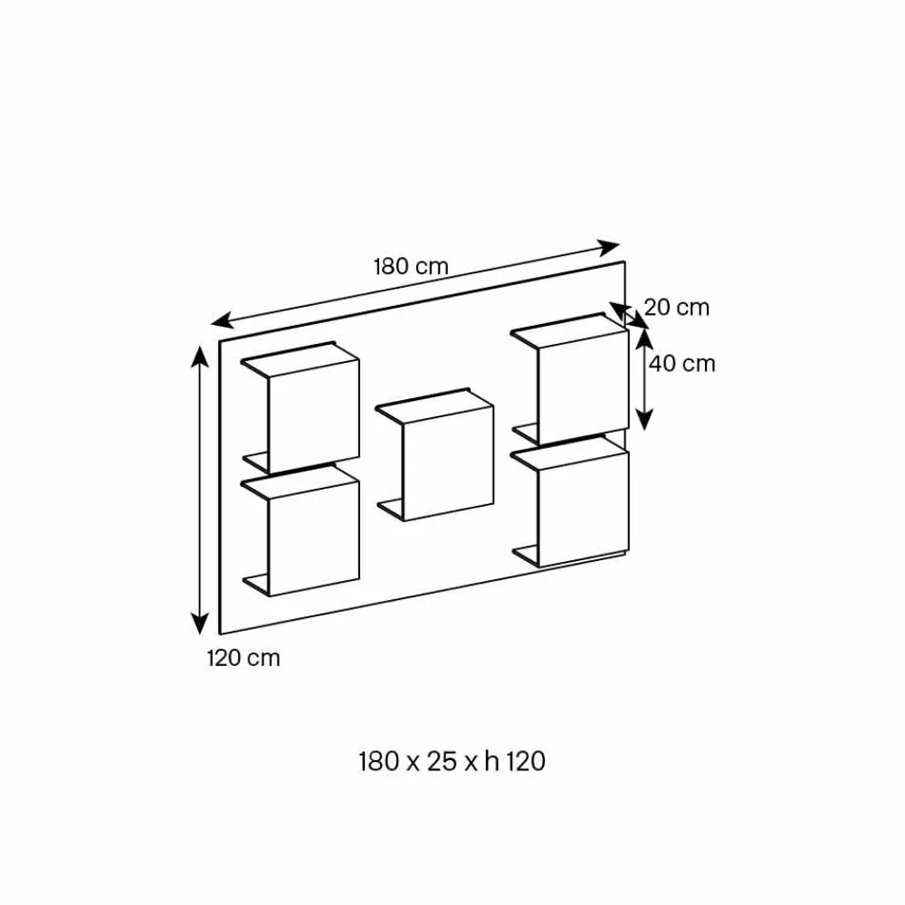 Viadurini Decor Moderne Design Bücherregale-Wandbücherregal aus schwarzem Holz mit Glasböden Made in Italy - Basilico