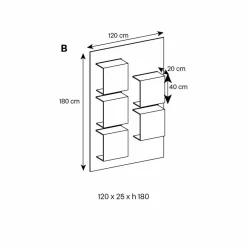 Viadurini Decor Moderne Design Bücherregale-Wandbücherregal mit weißer Holzplatte und Glasböden - Basil