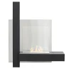Viadurini Fire Design Wandkamine Bioethanol-Wand-Bioethanol-Bio-Kamin aus schwarzem Metall und gehärtetem Glas - Martin