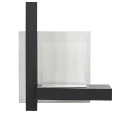 Viadurini Fire Design Wandkamine Bioethanol-Wand-Bioethanol-Bio-Kamin aus schwarzem Metall und gehärtetem Glas - Martin