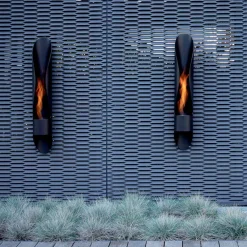 Viadurini Fire Design Wandkamine Bioethanol-Wand-Bio-Kamin aus röhrenförmigem und modernem Design aus schwarzem Stahl - Jackson
