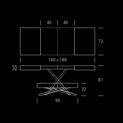 Viadurini Living Tisch Höhenverstellbar-Wandelbarer Couchtisch aus Holz und Metall, Made in Italy - Sanrocco