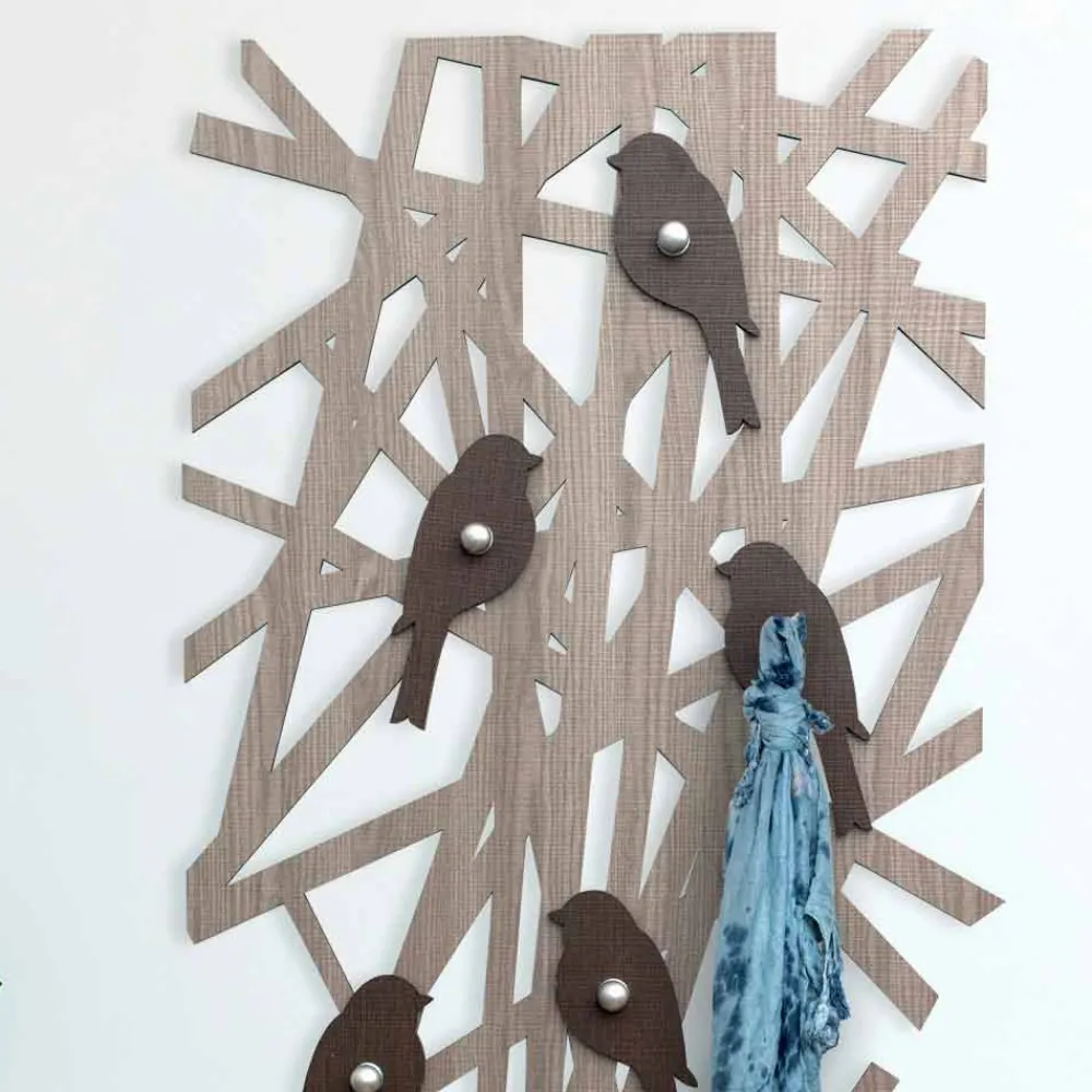 Viadurini Decor Wandgarderobe-Wandgarderobe aus farbigem Holz mit modernem Design - Alberuccell