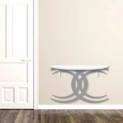 Viadurini Living Konsolentisch Flur-Wandkonsole für modernes Design in weißem und grauem Holz - Coco