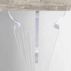 Viadurini Living Konsolentisch Flur-Wandkonsolenoberteil aus Grau, Weiß oder Cortenholz und Plexiglas - Leopardi