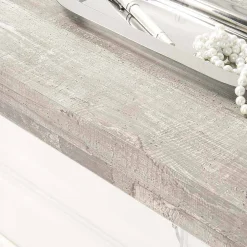 Viadurini Living Konsolentisch Flur-Wandkonsolenoberteil aus Grau, Weiß oder Cortenholz und Plexiglas - Leopardi