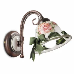 Ferroluce Shabby Chic Wandleuchten-Wandlampe aus Keramik im rustikalen Stil Napoli