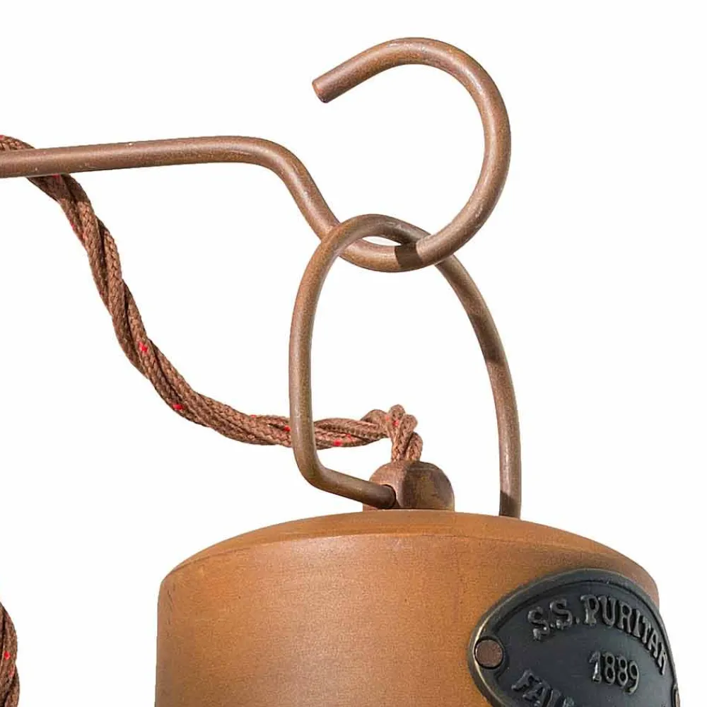 Ferroluce Vintage Wandleuchten-Wandlampe aus Keramik und Rosteisen Desiree