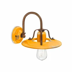 Ferroluce Vintage Wandleuchten-Wandlampe Country aus Metall und Keramik Gladys