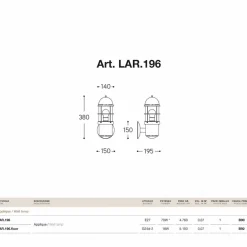 Aldo Bernardi Garten-Wandlampen-Wandlampe für den Außenbereich aus Messing und Kupfer Attila von