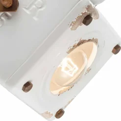 Ferroluce Design Wandleuchten-Wandlampe im Industrial Vintage Design aus Keramik und Eisen Julia