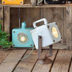 Ferroluce Design Wandleuchten-Wandlampe im Industrial Vintage Design aus Keramik und Eisen Julia