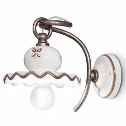 Ferroluce Shabby Chic Wandleuchten-Wandlampe im rustikalen Stil aus Keramik Roma