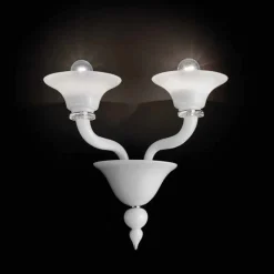 Viadurini Lighting Moderne Wandleuchten-Wandlampe mit 2 Lichtern aus handgefertigtem venezianischem Glas - Ismail