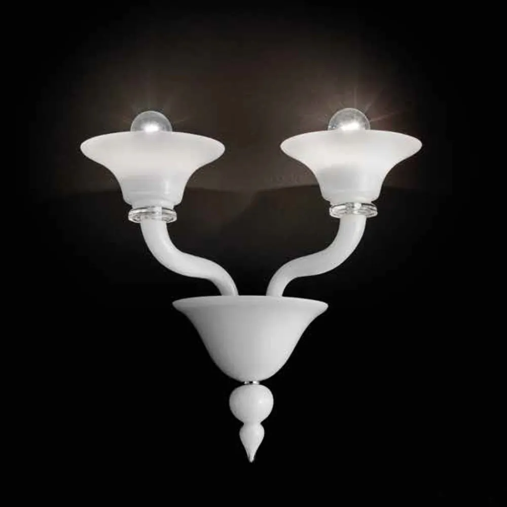 Viadurini Lighting Moderne Wandleuchten-Wandlampe mit 2 Lichtern aus handgefertigtem venezianischem Glas - Ismail