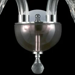 Viadurini Lighting Klassische Wandleuchten-Wandlampe mit zwei Leuchten in Ivy Glas und Kristall, hergestellt in Italien