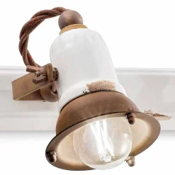 Ferroluce Vintage Wandleuchten-Wandlampe 2-Strahler verstellbar Amelia