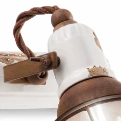 Ferroluce Vintage Wandleuchten-Wandlampe 2-Strahler verstellbar Amelia