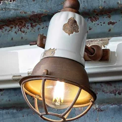 Ferroluce Vintage Wandleuchten-Wandlampe 2-Strahler verstellbar Amelia