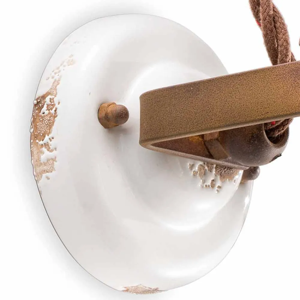 Ferroluce Vintage Wandleuchten-Wandlampe verstellbar aus Keramik und Metall Kendro