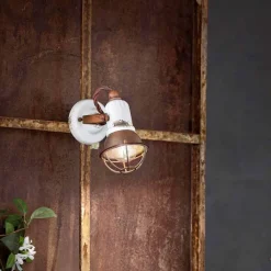 Ferroluce Vintage Wandleuchten-Wandlampe verstellbar aus Keramik und Metall Kendro