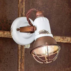 Ferroluce Vintage Wandleuchten-Wandlampe verstellbar aus Keramik und Metall Kendro