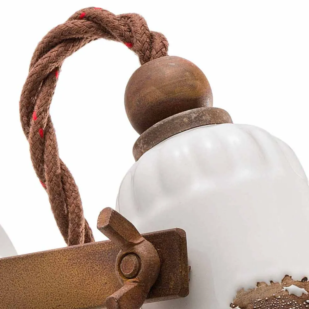 Ferroluce Vintage Wandleuchten-Wandlampe verstellbar aus Keramik und Metall Kendro