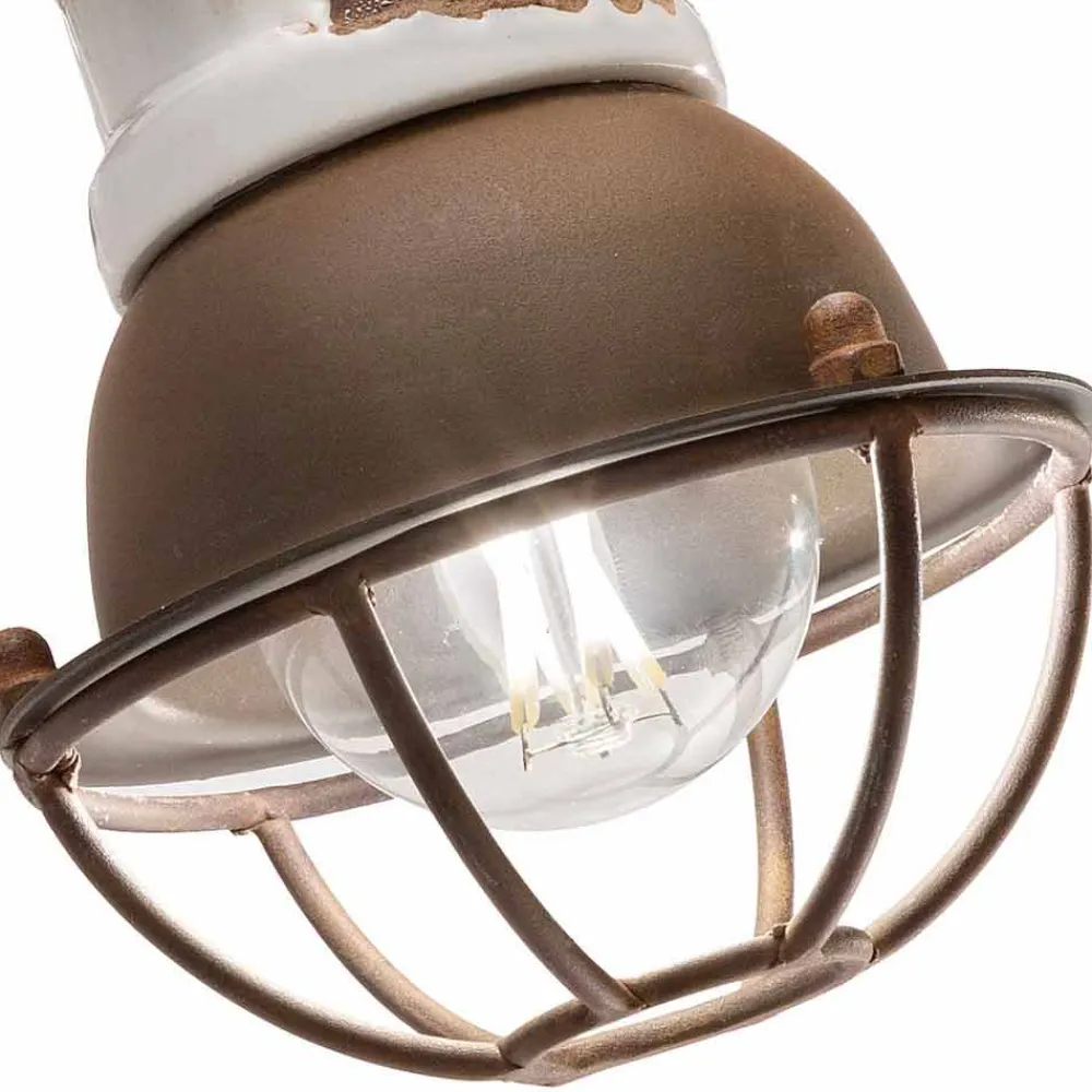 Ferroluce Vintage Wandleuchten-Wandlampe verstellbar aus Keramik und Metall Kendro