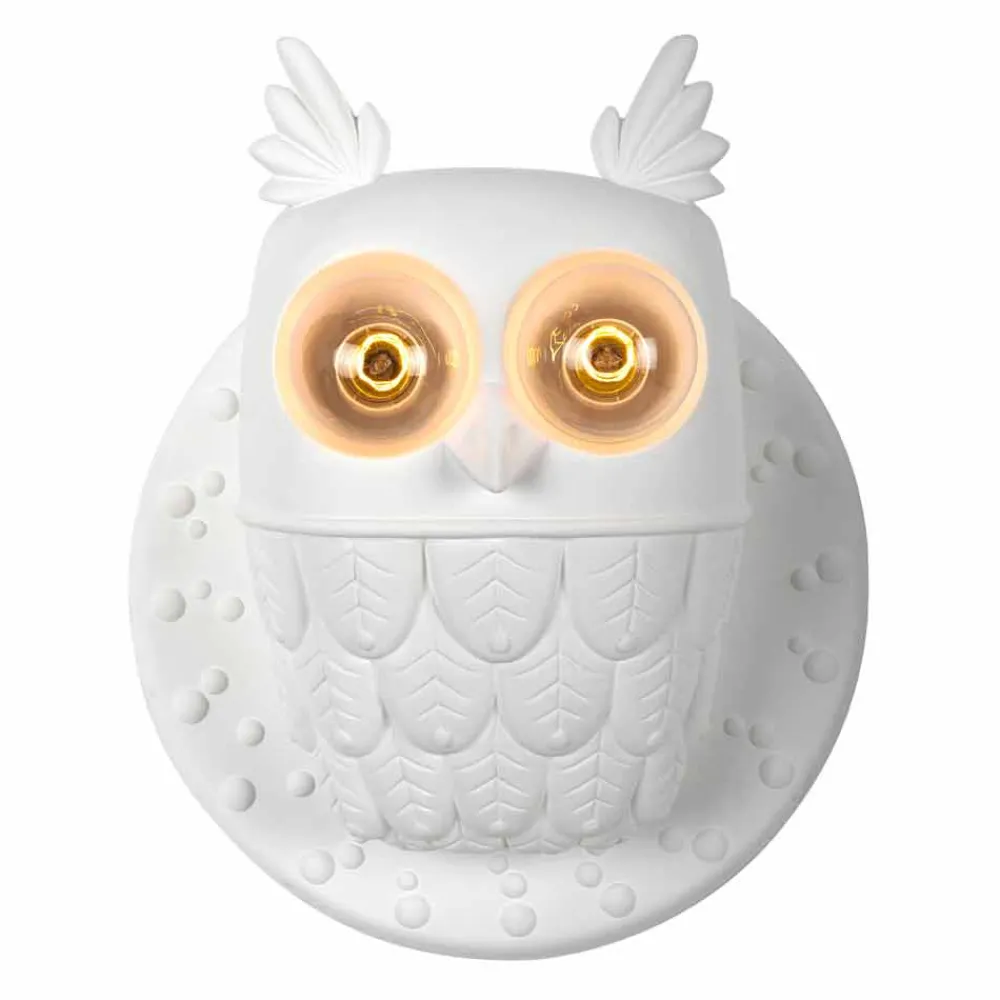 Viadurini Lighting Design Wandleuchten-Wandleuchte 2 Lichter in Matt White Ceramic Modern Design Owl - Owl
