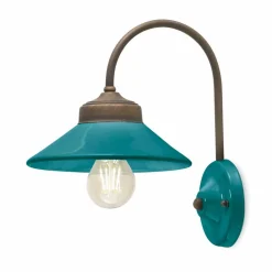 Ferroluce Vintage Wandleuchten-Wandleuchte aus farbiger Keramik und Messing Alice