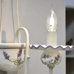 Ferroluce Vintage Wandleuchten-Wandleuchte aus handbemalter Keramik und lackiertem Messing - Sanremo