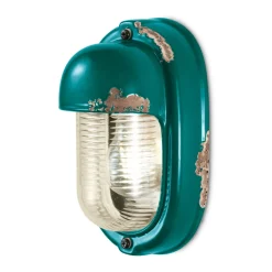 Ferroluce Wandleuchte Industrial-Wandleuchte aus handgefertigter Keramik und vertikalem Industrieeisen - Vintage